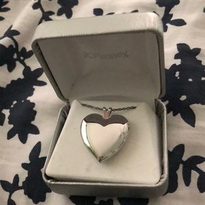 Sterling silver heart locket necklace